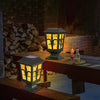 Solar Post Light, Flickering Flame Post Cap LED Lamp, Solar Powered 2 Modes Waterproof Lighting for Outdoor Deck Fence