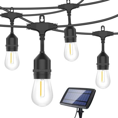 Solar Bulb Lights – Solar String Festoon Lights – 15 Bulbs on 15 Meters String