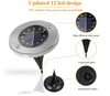 Bright Solar Powered Ground Lights with Updated 12 LEDs-Waterproof Solar Garden Lights