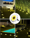 Bright Solar Powered Ground Lights with Updated 12 LEDs-Waterproof Solar Garden Lights