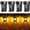 4 Packs Waterproof Outdoor Solar Fence Lights Warm White Automatic On/Off