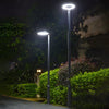 Round Waterproof Smart Remote Control LED Solar Lamp Post Top Lights Street Light-Middle