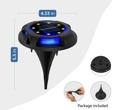 Solar Powered Waterproof In-Ground Outdoor Solar Deck Lights for Garden, Lawn, Pathway, Walkway, Driveway, Landscape,Yard