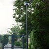 Round Waterproof Smart Remote Control LED Solar Lamp Post Top Lights Street Light-Middle