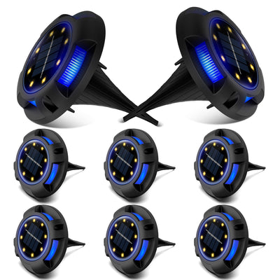 Solar Powered Waterproof In-Ground Outdoor Solar Deck Lights for Garden, Lawn, Pathway, Walkway, Driveway, Landscape,Yard