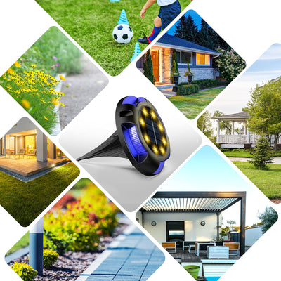 Solar Powered Waterproof In-Ground Outdoor Solar Deck Lights for Garden, Lawn, Pathway, Walkway, Driveway, Landscape,Yard