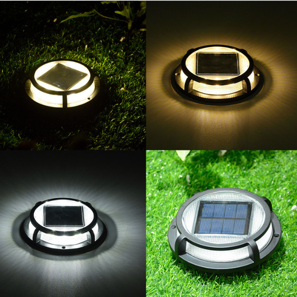 Solar Ground Lights ¨C 4-Sided LED Outdoor Landscape Lights, Waterproof Garden & Yard Wall Corner Lights