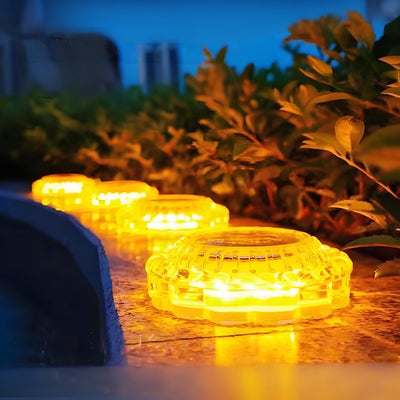 Solar Ground Lights ¨C Waterproof Outdoor Garden, Lawn & Stair LED Lights, Crystal Brick Lights for Yard & Balcony Decor
