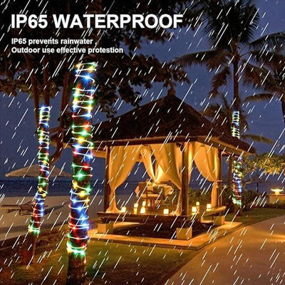 Waterproof Outdoor String Lights Solar Powered String Lights8 Modes Fairy Lights Outdoor Decoration Lighting for Garden.Christmas Decoration.