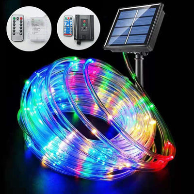 Waterproof Outdoor String Lights Solar Powered String Lights8 Modes Fairy Lights Outdoor Decoration Lighting for Garden.Christmas Decoration.