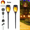 Solar Spot Light Waterproof Flickering Flames Torches Lights Outdoor Landscape Decoration Lighting Solar Spotlights Security Torch Light for Garden Patio Yard Driveway